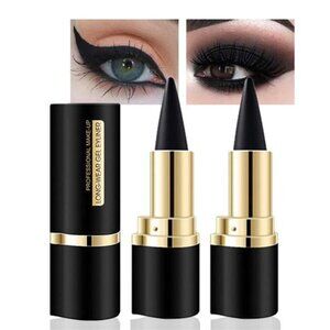 2-Piece Black Gel Eyeliner Pencil Set: Waterproof & Smudge-Proof Cream
